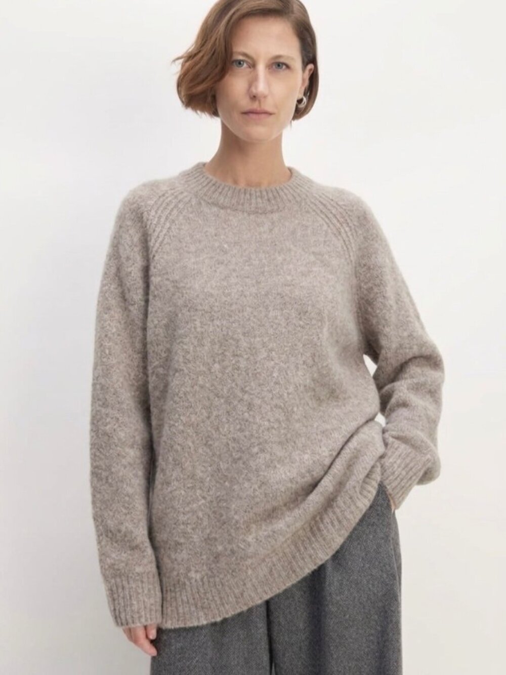 New Everlane The Superfuzz Alpaca Crew Sweater Sz XS Oversized Minimalist